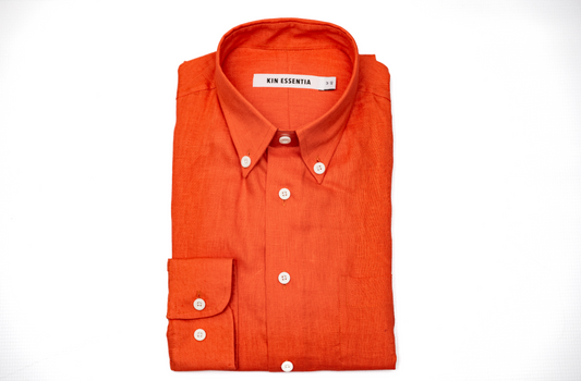 The Linen Button Down - Tangerine