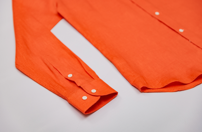 The Linen Button Down - Tangerine